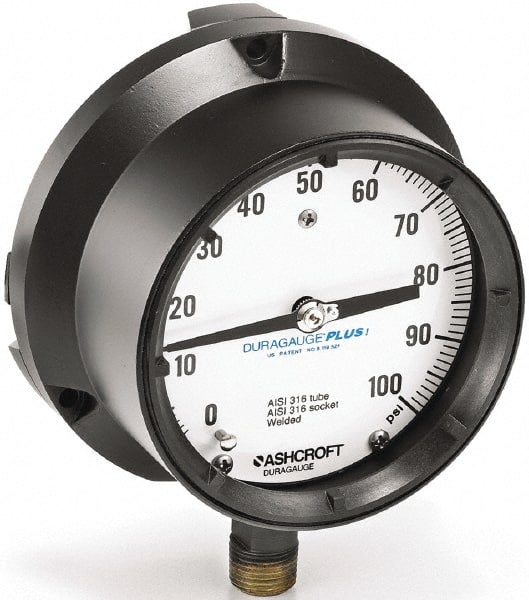 Ashcroft - 4-1/2" Dial, 1/2 Thread, 0-20,000 Scale Range, Pressure Gauge - Eagle Tool & Supply