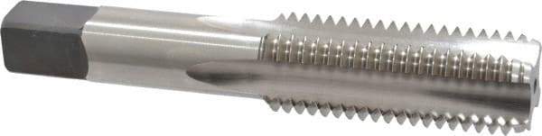 Kennametal - 7/8-9 UNC 3B 4 Flute Bright Finish High Speed Steel Straight Flute Standard Hand Tap - Bottoming, Right Hand Thread, 4.69" OAL, 2.219" Thread Length, H4 Limit, Oversize - Exact Industrial Supply