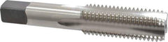 Kennametal - 7/8-9 UNC 3B 4 Flute Bright Finish High Speed Steel Straight Flute Standard Hand Tap - Bottoming, Right Hand Thread, 4.69" OAL, 2.219" Thread Length, H4 Limit, Oversize - Exact Industrial Supply