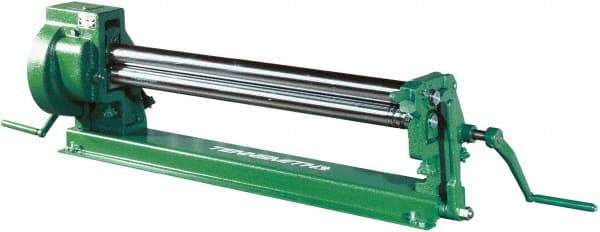 Tennsmith - 20 Gauge Max Stainless Steel Capacity, 49 Inch Max Forming Width, Bench Machine, Manual Slip Roll - 77 Inch Overall Width, x 30 Inch Overall Height, 3 Inch Slip Roll Diameter, 3/8, 1/2, 5/8 Inch Wire Groove Width - Eagle Tool & Supply