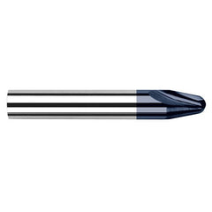 Runner Cutters - 0.0100″ Radius × 0.3070″ Length of Cut × 10° per side Carbide Runner Cutter, 2 Flutes, AlTiN Coated - Exact Industrial Supply