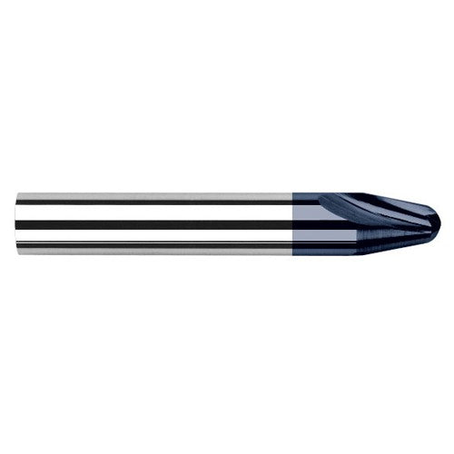 Runner Cutters - 0.0150″ (1/64) Radius × 0.2830″ Length of Cut × 10° per side Carbide Runner Cutter, 2 Flutes, AlTiN Coated - Exact Industrial Supply