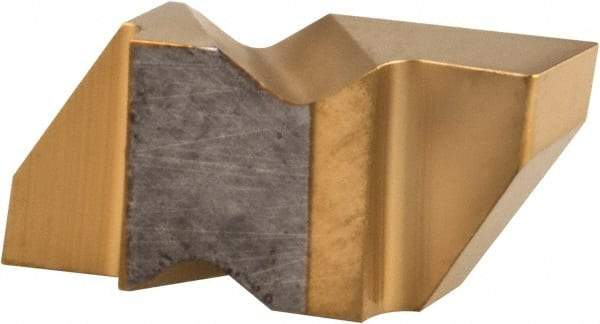 Tool-Flo - 2125FLG Grade GP50, 3.18mm Cutting Width Carbide Grooving Insert - 2.79mm Max Depth of Cut, Right Hand, 0.005 to 0.01" Corner Radius, TiN Finish - Eagle Tool & Supply