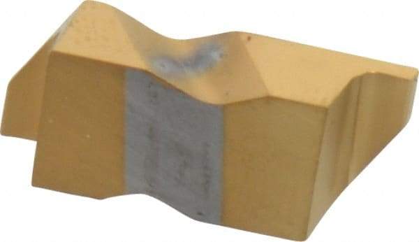 Tool-Flo - 3047FLG Grade GP50, 3/64" Cutting Width Carbide Grooving Insert - 1.9mm Max Depth of Cut, Right Hand, 0.005 to 0.01" Corner Radius, TiN Finish - Eagle Tool & Supply