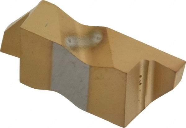 Tool-Flo - 3078FLG Grade GP3, 5/64" Cutting Width Carbide Grooving Insert - 3.05mm Max Depth of Cut, Right Hand, 0.005 to 0.01" Corner Radius, TiN Finish - Eagle Tool & Supply