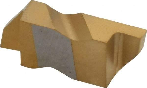 Tool-Flo - 3088FLG Grade GP50, 2.24mm Cutting Width Carbide Grooving Insert - 4.57mm Max Depth of Cut, Right Hand, 0.005 to 0.01" Corner Radius, TiN Finish - Eagle Tool & Supply