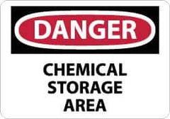 NMC - "Danger - Chemical Storage Area", 7" Long x 10" Wide, Rigid Plastic Safety Sign - Rectangle, 0.05" Thick, Use for Hazardous Materials - Eagle Tool & Supply
