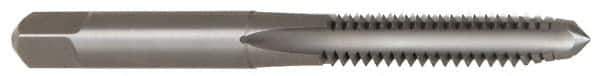Made in USA - 1/4-20 UNC 3B 4 Flute Bright Finish Solid Carbide Straight Flute Standard Hand Tap - Plug, Right Hand Thread, 2-1/2" OAL, 1" Thread Length, H3 Limit, Oversize - Eagle Tool & Supply