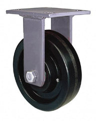 Hamilton - 8" Diam x 2" Wide x 9-1/2" OAH Top Plate Mount Rigid Caster - Polyurethane, 1,500 Lb Capacity, Precision Sealed Bearing, 4 x 4-1/2" Plate - Eagle Tool & Supply
