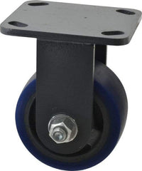 Hamilton - 4" Diam x 2" Wide x 5-5/8" OAH Top Plate Mount Rigid Caster - Polyurethane, 600 Lb Capacity, Precision Sealed Bearing, 4 x 4-1/2" Plate - Eagle Tool & Supply