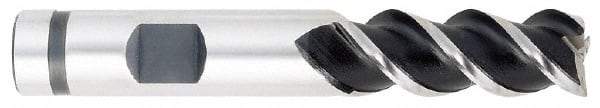 OSG - 3/4", 1-5/8" LOC, 3/4" Shank Diam, 3-7/8" OAL, 3 Flute, Powdered Metal Square End Mill - Single End, Uncoated, Spiral Flute, 50° Helix, Centercutting, Right Hand Cut, Right Hand Flute, Series 660 - Eagle Tool & Supply
