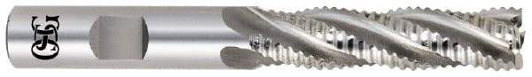 OSG - 3/4" Diam, Coarse Pitch, 2-1/4" LOC, 4 Flute Cobalt Corner Chamfer Roughing End Mill - Uncoated, 4-1/2" OAL, 3/4" Shank Diam, Single End, Centercutting, 30° Helix - Eagle Tool & Supply