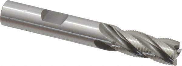 OSG - 3/8" Diam, Fine Pitch, 7/8" LOC, 4 Flute Cobalt Roughing Square End Mill - Uncoated, 2-5/8" OAL, 3/8" Shank Diam, Single End, 30° Helix - Eagle Tool & Supply