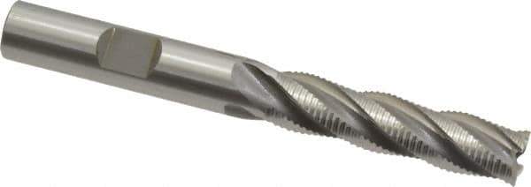 OSG - 3/8" Diam, Fine Pitch, 1-1/2" LOC, 4 Flute Cobalt Roughing Square End Mill - Uncoated, 3-1/4" OAL, 3/8" Shank Diam, Single End, 30° Helix - Eagle Tool & Supply