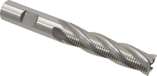 OSG - 5/8" Diam, Fine Pitch, 2-1/2" LOC, 4 Flute Cobalt Roughing Square End Mill - Uncoated, 4-5/8" OAL, 5/8" Shank Diam, Single End, 30° Helix - Eagle Tool & Supply