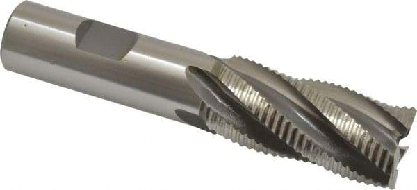 OSG - 7/8" Diam, Fine Pitch, 1-7/8" LOC, 5 Flute Cobalt Roughing Square End Mill - Uncoated, 4-1/8" OAL, 3/4" Shank Diam, Single End, 30° Helix - Eagle Tool & Supply