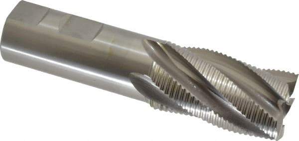 OSG - 1-1/8" Diam, Fine Pitch, 2" LOC, 5 Flute Cobalt Roughing Square End Mill - Uncoated, 4-1/2" OAL, 1" Shank Diam, Single End, 30° Helix - Eagle Tool & Supply