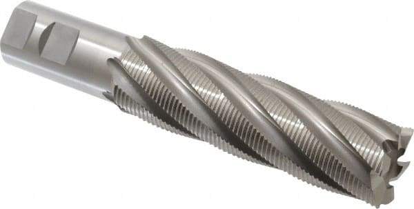 OSG - 1-1/2" Diam, Fine Pitch, 5" LOC, 6 Flute Cobalt Roughing Square End Mill - Uncoated, 7-1/2" OAL, 1-1/4" Shank Diam, Single End, 30° Helix - Eagle Tool & Supply