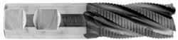 OSG - 1-1/4" Diam, Fine Pitch, 2" LOC, 6 Flute Cobalt Roughing Square End Mill - TiAlN Finish, 4-1/2" OAL, 1-1/4" Shank Diam, Single End, 30° Helix - Eagle Tool & Supply