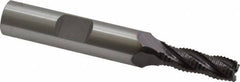 OSG - 1/4" Diam, Fine Pitch, 3/4" LOC, 4 Flute Cobalt Roughing Square End Mill - TiAlN Finish, 2-1/2" OAL, 3/8" Shank Diam, Single End, 30° Helix - Eagle Tool & Supply