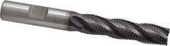 OSG - 1/2" Diam, Fine Pitch, 2" LOC, 4 Flute Cobalt Roughing Square End Mill - TiAlN Finish, 4" OAL, 1/2" Shank Diam, Single End, 30° Helix - Eagle Tool & Supply