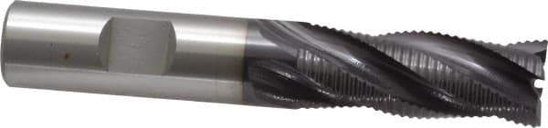 OSG - 5/8" Diam, Fine Pitch, 1-5/8" LOC, 4 Flute Cobalt Roughing Square End Mill - TiAlN Finish, 3-3/4" OAL, 5/8" Shank Diam, Single End, 30° Helix - Eagle Tool & Supply