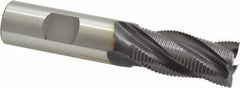 OSG - 3/4" Diam, Fine Pitch, 1-5/8" LOC, 4 Flute Cobalt Roughing Square End Mill - TiAlN Finish, 3-7/8" OAL, 3/4" Shank Diam, Single End, 30° Helix - Eagle Tool & Supply