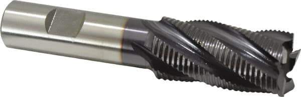 OSG - 1" Diam, Fine Pitch, 2" LOC, 5 Flute Cobalt Roughing Square End Mill - TiAlN Finish, 4-1/2" OAL, 3/4" Shank Diam, Single End, 30° Helix - Eagle Tool & Supply