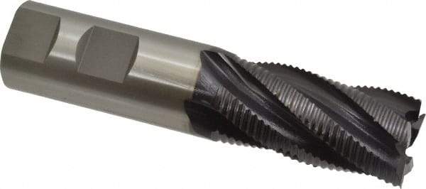 OSG - 1" Diam, Fine Pitch, 2" LOC, 5 Flute Cobalt Roughing Square End Mill - TiAlN Finish, 4-1/2" OAL, 1" Shank Diam, Single End, 30° Helix - Eagle Tool & Supply