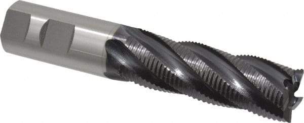 OSG - 1" Diam, Fine Pitch, 3" LOC, 5 Flute Cobalt Roughing Square End Mill - TiAlN Finish, 5-1/2" OAL, 1" Shank Diam, Single End, 30° Helix - Eagle Tool & Supply