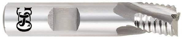OSG - 1" Diam, Coarse Pitch, 1" LOC, 3 Flute Cobalt Roughing Square End Mill - Uncoated, 3-1/2" OAL, 1" Shank Diam, Single End, Centercutting, 25° Helix - Eagle Tool & Supply