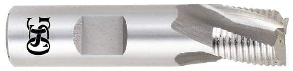 OSG - 7/8" Diam, Fine Pitch, 7/8" LOC, 3 Flute Cobalt Roughing Square End Mill - Uncoated, 3-1/8" OAL, 3/4" Shank Diam, Single End, Centercutting, 25° Helix - Eagle Tool & Supply