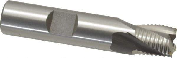 OSG - 1/2" Diam, Fine Pitch, 1/2" LOC, 3 Flute Cobalt Roughing Square End Mill - Uncoated, 2-1/2" OAL, 1/2" Shank Diam, Single End, Centercutting, 25° Helix - Eagle Tool & Supply