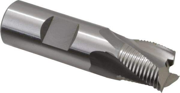 OSG - 3/4" Diam, Fine Pitch, 3/4" LOC, 3 Flute Cobalt Roughing Square End Mill - Uncoated, 2-7/8" OAL, 3/4" Shank Diam, Single End, Centercutting, 25° Helix - Eagle Tool & Supply