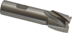 OSG - 1" Diam, Fine Pitch, 1" LOC, 3 Flute Cobalt Roughing Square End Mill - Uncoated, 3-1/2" OAL, 3/4" Shank Diam, Single End, Centercutting, 25° Helix - Eagle Tool & Supply