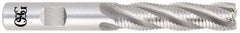 OSG - 1-1/4" Diam, Fine Pitch, 4" LOC, 6 Flute Cobalt Roughing Square End Mill - Uncoated, 6-1/2" OAL, 1-1/4" Shank Diam, Single End, Centercutting, 30° Helix - Eagle Tool & Supply