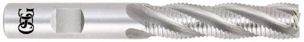 OSG - 1-1/2" Diam, Fine Pitch, 2" LOC, 6 Flute Cobalt Roughing Square End Mill - Uncoated, 4-1/2" OAL, 1-1/4" Shank Diam, Single End, Centercutting, 30° Helix - Eagle Tool & Supply