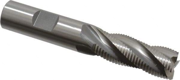OSG - 5/8" Diam, Fine Pitch, 1-5/8" LOC, 4 Flute Cobalt Roughing Square End Mill - Uncoated, 3-3/4" OAL, 5/8" Shank Diam, Single End, Centercutting, 30° Helix - Eagle Tool & Supply