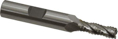 OSG - 1/4" Diam, Coarse Pitch, 3/4" LOC, 4 Flute Cobalt Roughing Square End Mill - Uncoated, 2-1/2" OAL, 3/8" Shank Diam, Single End, 30° Helix - Eagle Tool & Supply