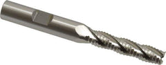 OSG - 5/16" Diam, Coarse Pitch, 1-3/8" LOC, 4 Flute Cobalt Roughing Square End Mill - Uncoated, 3-1/8" OAL, 3/8" Shank Diam, Single End, 30° Helix - Eagle Tool & Supply