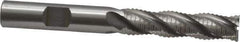 OSG - 3/8" Diam, Coarse Pitch, 1-1/2" LOC, 4 Flute Cobalt Roughing Square End Mill - Uncoated, 3-1/4" OAL, 3/8" Shank Diam, Single End, 30° Helix - Eagle Tool & Supply