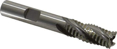 OSG - 7/16" Diam, Coarse Pitch, 1" LOC, 4 Flute Cobalt Roughing Square End Mill - Uncoated, 2-11/16" OAL, 3/8" Shank Diam, Single End, 30° Helix - Eagle Tool & Supply