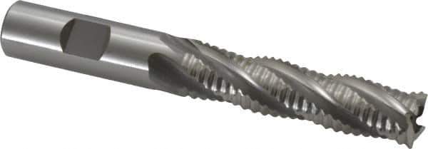 OSG - 5/8" Diam, Coarse Pitch, 2-1/2" LOC, 4 Flute Cobalt Roughing Square End Mill - Uncoated, 4-5/8" OAL, 5/8" Shank Diam, Single End, 30° Helix - Eagle Tool & Supply