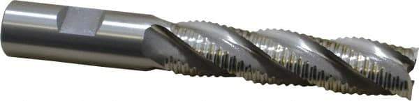 OSG - 3/4" Diam, Coarse Pitch, 3" LOC, 4 Flute Cobalt Roughing Square End Mill - Uncoated, 5-1/4" OAL, 3/4" Shank Diam, Single End, 30° Helix - Eagle Tool & Supply
