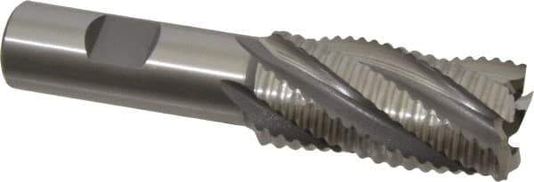 OSG - 1" Diam, Coarse Pitch, 2" LOC, 5 Flute Cobalt Roughing Square End Mill - Uncoated, 4-1/4" OAL, 3/4" Shank Diam, Single End, 30° Helix - Eagle Tool & Supply