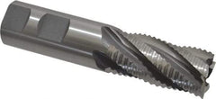 OSG - 1" Diam, Coarse Pitch, 2" LOC, 5 Flute Cobalt Roughing Square End Mill - Uncoated, 4-1/2" OAL, 1" Shank Diam, Single End, 30° Helix - Eagle Tool & Supply