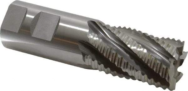 OSG - 1-1/4" Diam, Coarse Pitch, 2" LOC, 6 Flute Cobalt Roughing Square End Mill - Uncoated, 4-1/2" OAL, 1-1/4" Shank Diam, Single End, 30° Helix - Eagle Tool & Supply