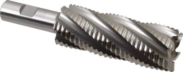 OSG - 1-1/2" Diam, Coarse Pitch, 4" LOC, 6 Flute Cobalt Roughing Square End Mill - Uncoated, 6-1/4" OAL, 3/4" Shank Diam, Single End, 30° Helix - Eagle Tool & Supply
