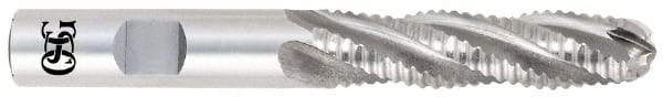 OSG - 1-1/4" Diam, Coarse Pitch, 2" LOC, 6 Flute Cobalt Roughing Ball End Mill - Uncoated, 4-1/2" OAL, 1-1/4" Shank Diam, Single End, Centercutting, 30° Helix - Eagle Tool & Supply