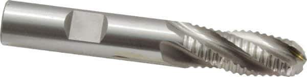 OSG - 1/2" Diam, Coarse Pitch, 1-1/4" LOC, 4 Flute Cobalt Roughing Ball End Mill - Uncoated, 3-1/4" OAL, 1/2" Shank Diam, Single End, Centercutting, 30° Helix - Eagle Tool & Supply